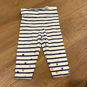 Mini Boden Striped Leggings with Colorful Dots
